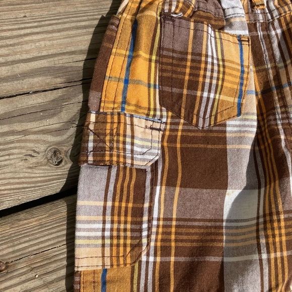 ***4/$20 BABY BOY ORANGE PLAID SHORTS 18 mos - Picture 3 of 6